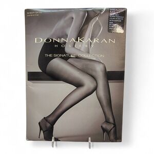 Donna Karan Black Medium Hosiery Signature Collection Sandalfoot Pantyhose